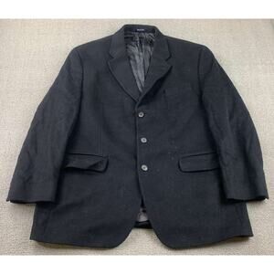 Vintage 90's Chaps Ralph Lauren Blazer Men 46R Black Three Button Canada Made